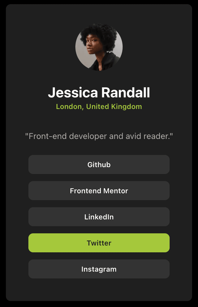 Social Links preview card